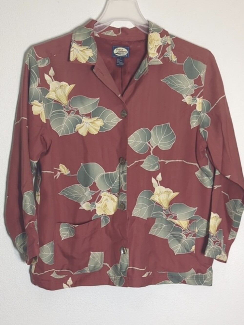 Tommy Bahama Women's Blazer Shacket 100% Silk Tropical Floral Hawaiian Beach XS